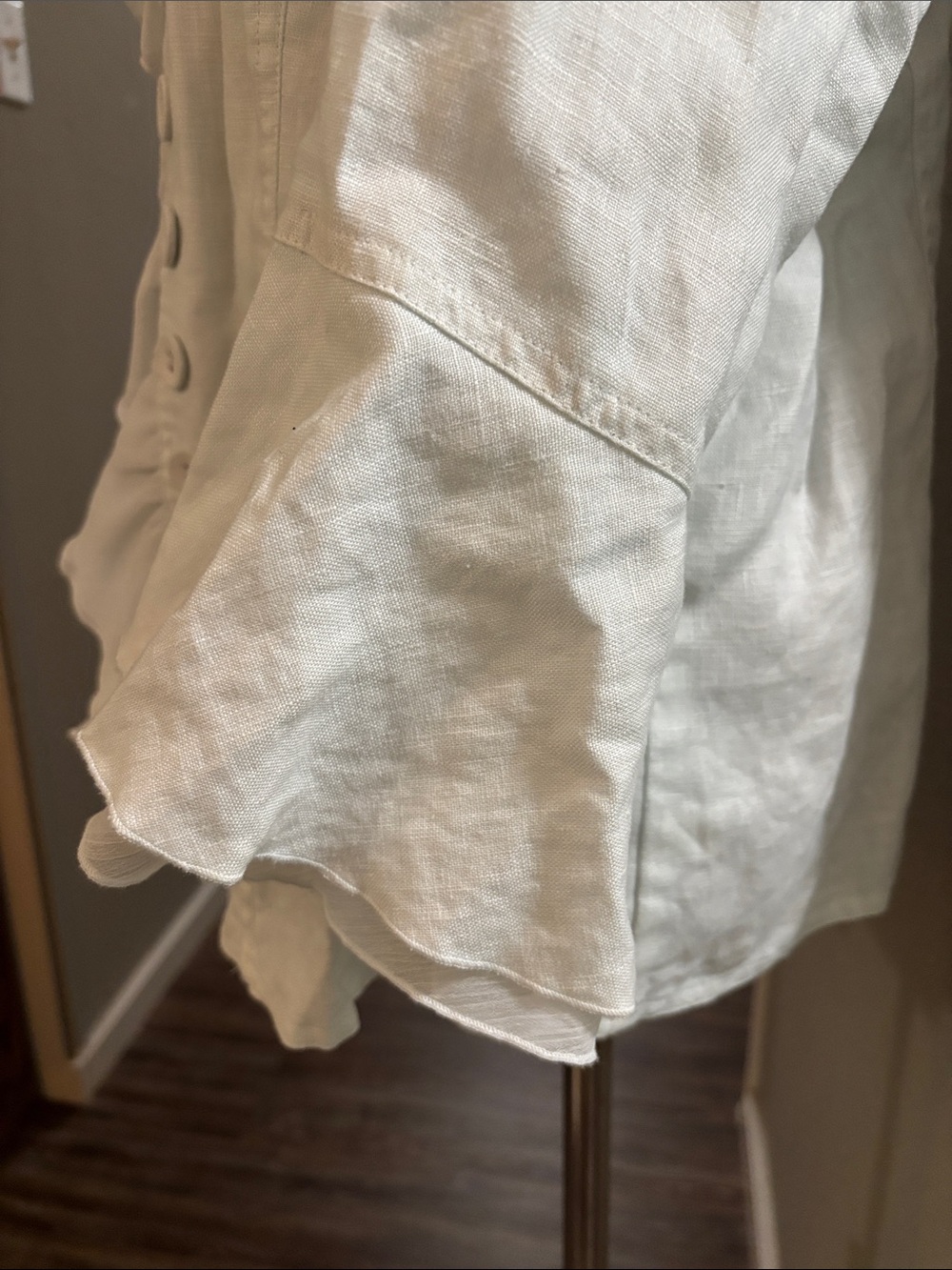 Multiples White Ruffle-Front Button Jacket - Picture 3 of 5